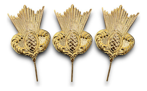 Juego De 3 Potencias Baño De Oro 10.5 Cm