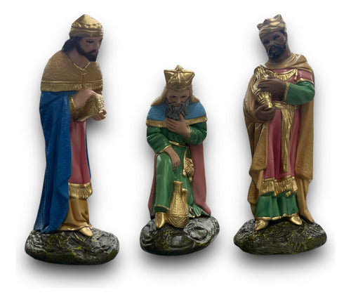 Juego De Reyes Magos 35cm Pasta Cerámica