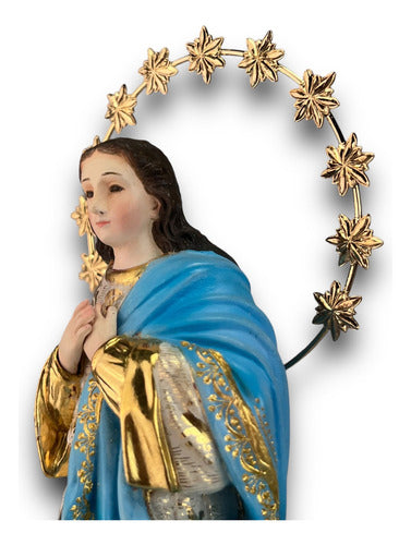 Inmaculada Concepcion De Maria Tallada En Madera 34cm