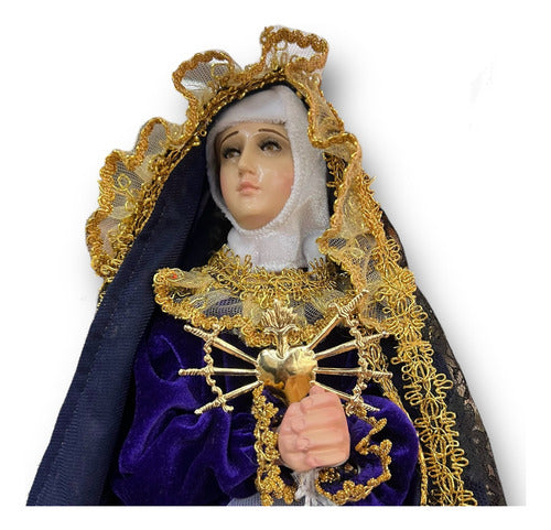 Dije Corazón Con 7 Dagas O Dolores De 8cm X 4.5cm