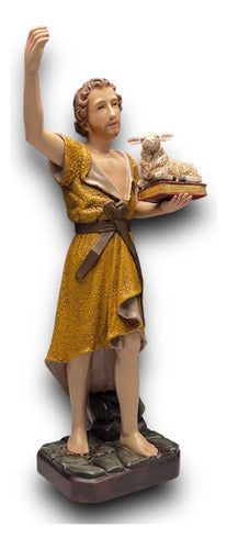San Juan Bautista Talla En Madera 33cm
