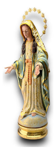 Virgen De Los Milagros O Milagrosa Talla En Madera 40cm