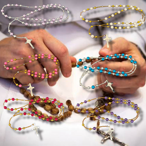 Lote 100 Rosarios Surtidos Cristal De Roca