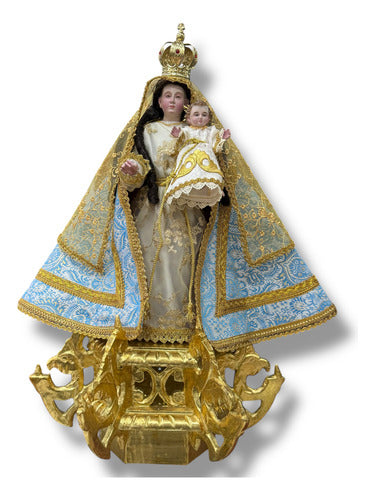 Virgen De La Candelaria Tallada En Madera  40cm