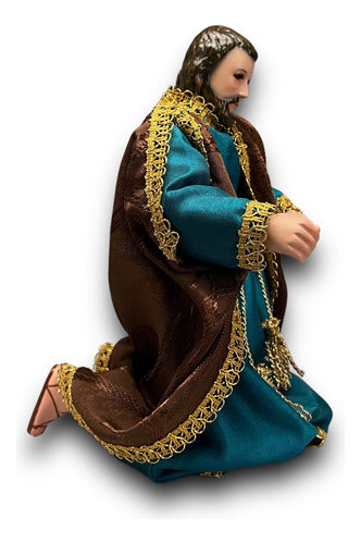 José Y María Imágenes De Vestir Talla En Madera 30cm