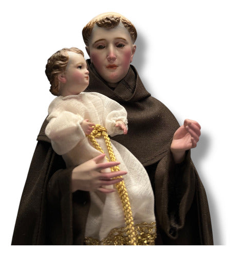 Figura San Antonio De Padua 40cm Para Vestir Y Bruñido