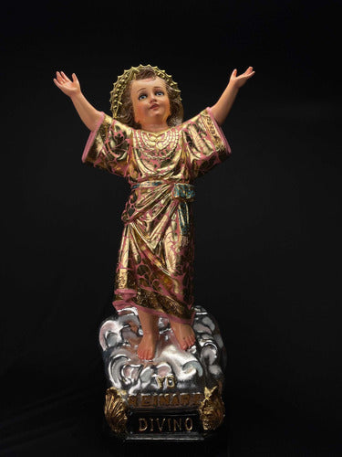 Divino Niño Jesús 90cm Estofado En Hoja De Oro