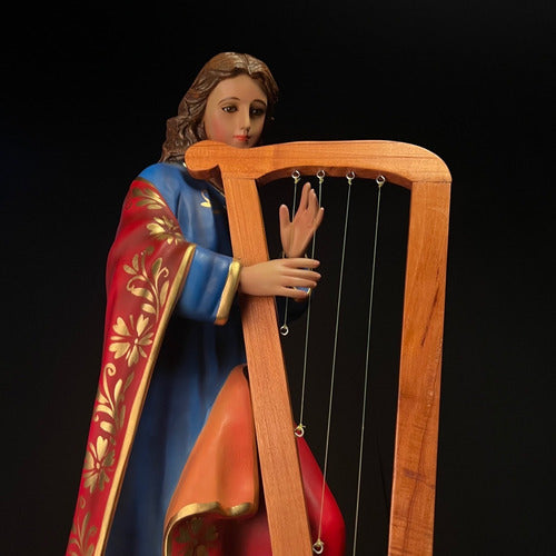 Santa Cecilia De 1mt De Altura Con Arpa Desmontable