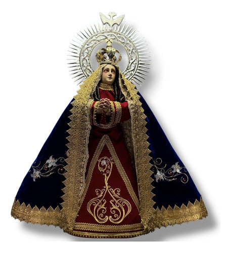 Virgen De Los Dolores De Soriano Para Vestir Y Bruñida 90cm