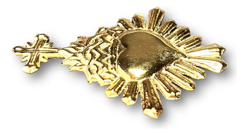 Dije Corazón Con Cruz En Baño De Oro 9 Cm X 6.5 Cm