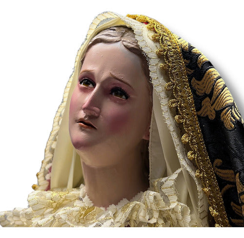 Dolorosa O Virgen De Los Dolores Para Vestir Y Bruñida 60cm