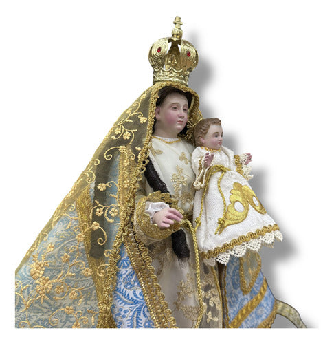 Virgen De La Candelaria Tallada En Madera  40cm