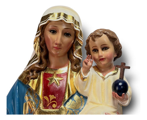 Virgen De La Estrella Al Óleo Con Hoja De Oro 100cm