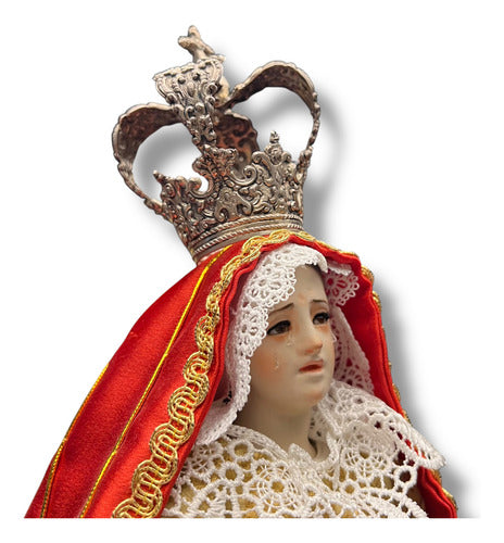 Virgen De Los Dolores Tallada En Madera Con Accesorios 57cm