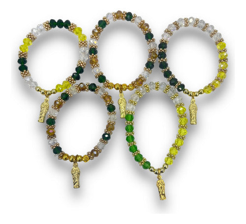 100 Pulseras San Judas Tadeo De Cristal Con Medalla