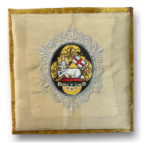 Palia Litúrgica Bordada Pintada A Mano Sacristia Cordero