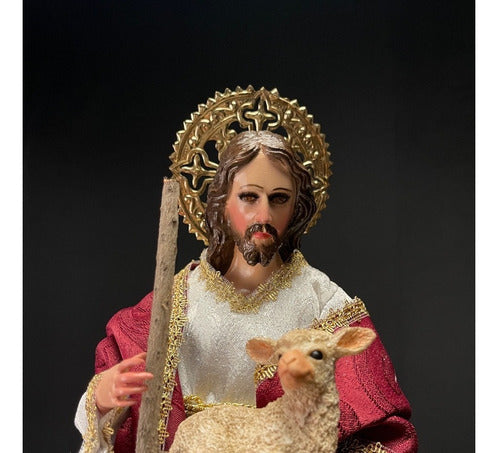 Jesús El Buen Pastor Para Vestir 38 Cm Con Accesorios