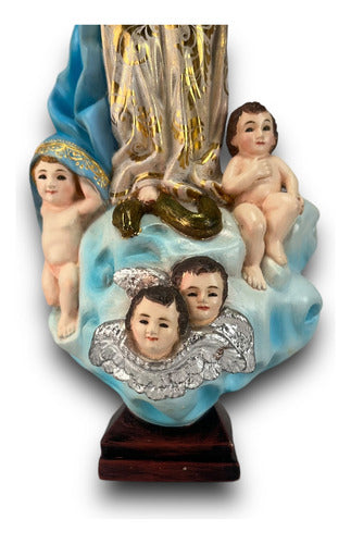 Inmaculada Concepcion De Maria Tallada En Madera 34cm
