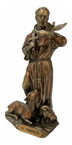 San Francisco De Asis Figura Terminado Bronce Detallada