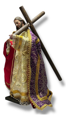 Jesús De Nazaret O Nazareno Con Cruz Y Articulado 46cm