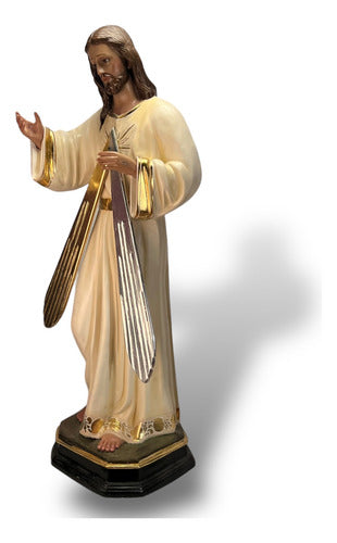 Señor De La Misericordia Al Óleo Manos Desmontables 130cm