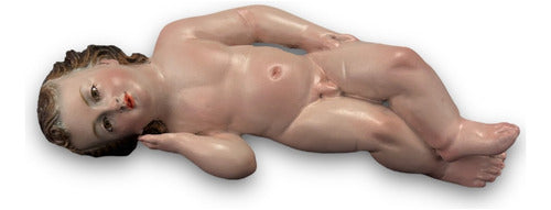 Niño Dios Talla En Madera Al Oleo Avejigado 21cm