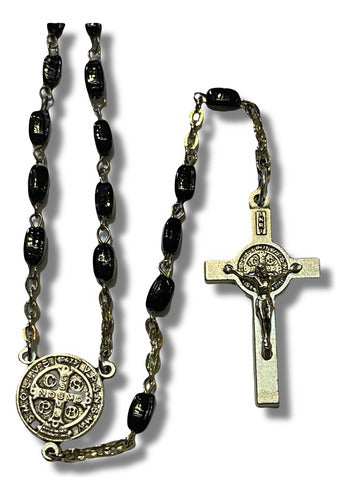 Rosario Negro Hecho En Italia 53cm San Benito