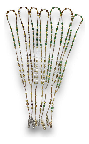 Lote De 10 Rosarios De Cristal Cuadrado De San Judas Tadeo