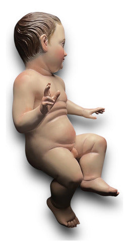 Niño Dios Talla En Madera De Cedro, Acabado Bruñido 32cm