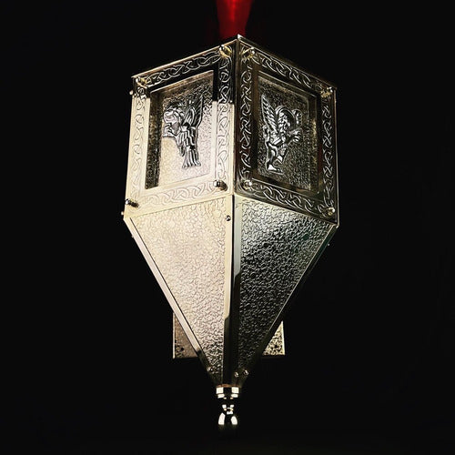 Lampara De Aceite (santísimo) De Pared  Baño De Oro. 59cm