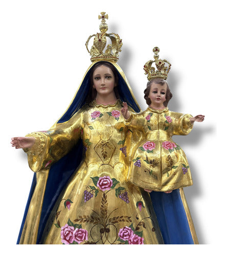 Virgen De La Candelaria En Hoja De Oro Y Acabado Fino 108cm