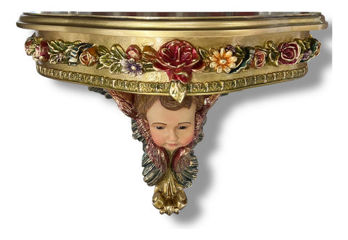 Repisa Con Querubín Terminado Fino 57cm X 40cm