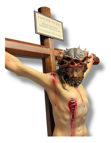 Crucifijo O Cristo Muerto Con Cruz Octagonal Con Base 97cm