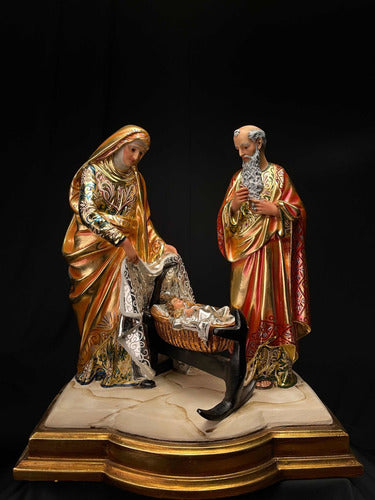 San Joaquín, Santa Ana Y María Niña Estofada En 48cm X 43cm