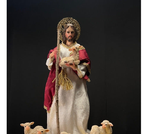 Jesús El Buen Pastor Para Vestir 38 Cm Con Accesorios