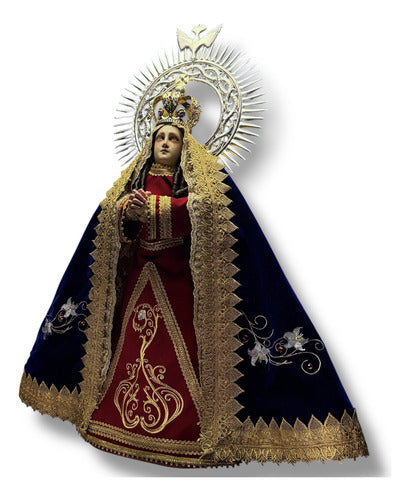 Virgen De Los Dolores De Soriano Para Vestir Y Bruñida 90cm