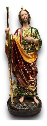 San Judas Tadeo Estofado En Hoja De Oro 38cm