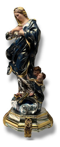 Inmaculada Concepción De María Modelo Antiguo Bruñido 90cm