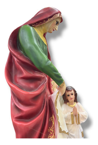 Santa Ana Con La Virgen María De Niña 88cm