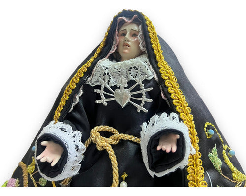 Corazón Con 7 Dagas O Dolores De Plata De 4.5 Cm X 2.8 Cm