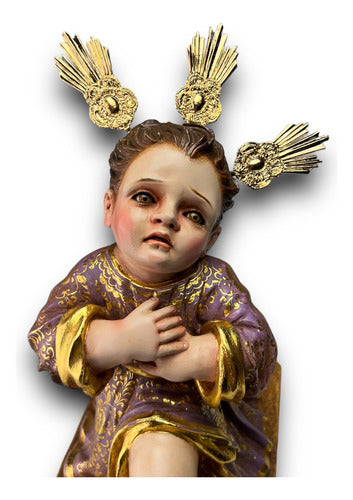 Niño Jesús Pasionista Nazareno Talla En Madera Estofado 25cm