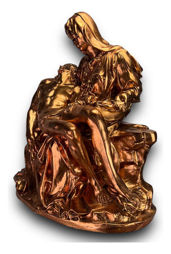 Virgen De La Piedad En Hoja De Bronce 65cm