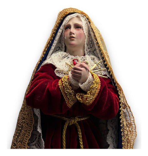 Virgen De Los Dolores Para Vestir Talla En Madera 50cm