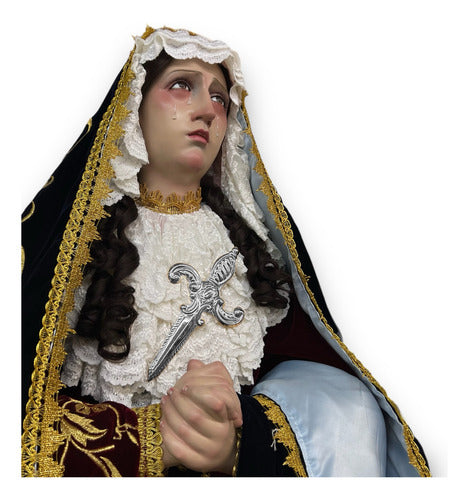 Daga Para Virgen De Los Dolores En Latón Bañado En Oro 20cm