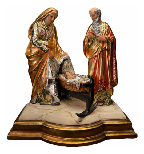 San Joaquín, Santa Ana Y María Niña Estofada En 48cm X 43cm