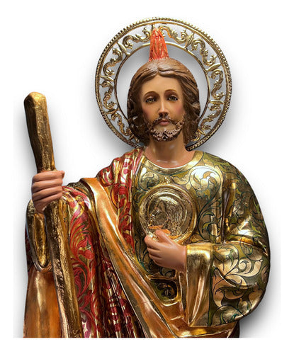 Figura De San Judas Tadeo 142 Cm Estofado Hoja De Oro