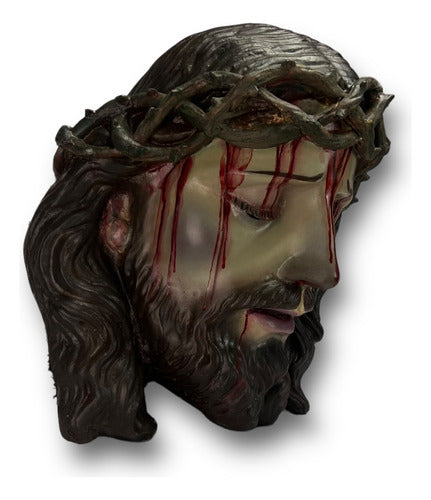 Divino Rostro De Cristo Pintado Al Óleo 34cm