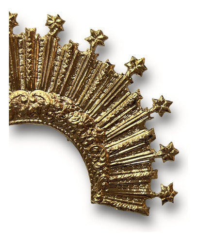 Resplandor #4 Con Estrellas De Virgen Dolores Chapa De Oro
