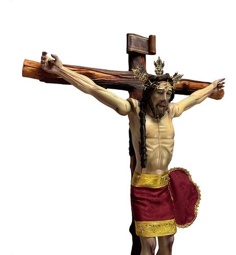 Cristo De Base  Articulado De Brazos Talla En Cedro 110