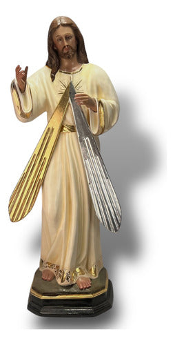 Señor De La Misericordia Al Óleo Manos Desmontables 130cm